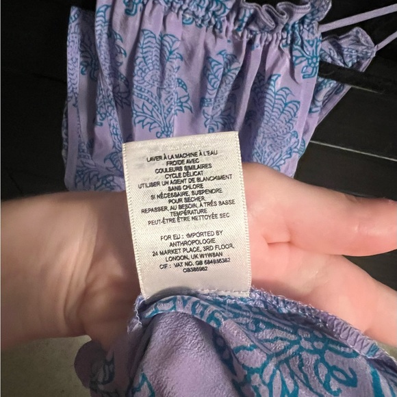 Anthropologie Panorama 100% Silk Keyhole Tank Camisole By HD In Paris Purple - Picture 6 of 9